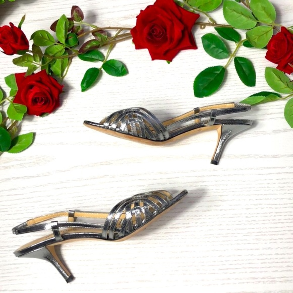 kate spade Silver Strappy Slingback Heel